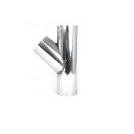 Zinken T-stuk Ø80 – 45° | 2× mof + 1× spie, HWA aftakking (0,08m)