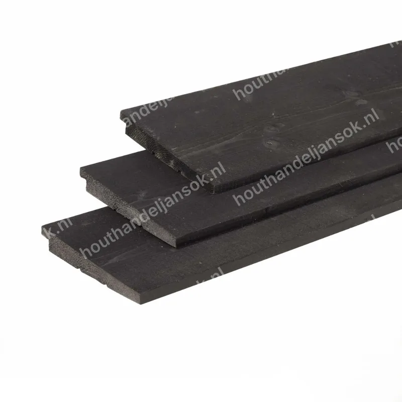 27x195mm Douglas Zweeds Rabat Zwart Gedompeld (3,00m) – Werkende Breedte 18cm