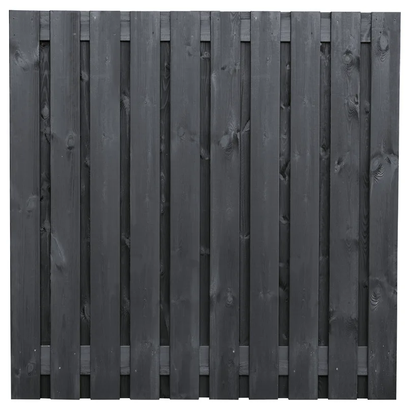 21-planks Zwart Gespoten Tuinscherm (180x180cm) (1,80m)