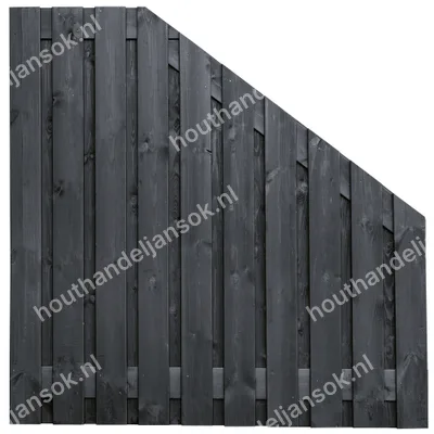 21-planks Zwart Gespoten Afbouwscherm (90/180x180cm)
