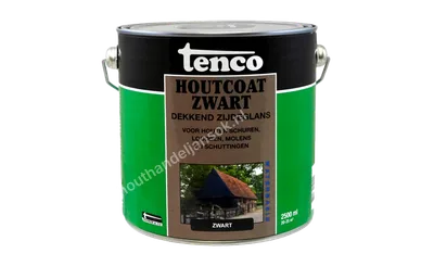 Houtcoat zwart dekkend zijdeglans 2,5 liter