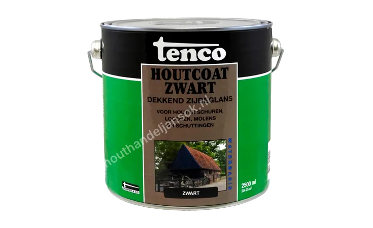 Houtcoat zwart dekkend zijdeglans 2,5 liter
