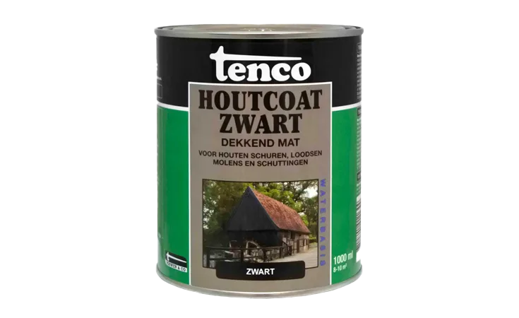 tenco houtcoat wb mat dekkend zwart 1 l.
