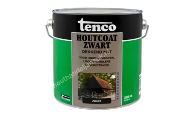 Houtcoat zwart dekkend mat 2,5 liter