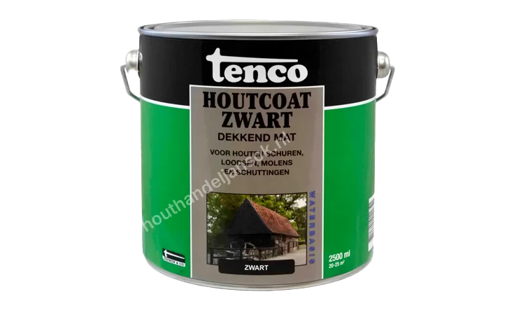 Houtcoat zwart dekkend mat 2,5 liter