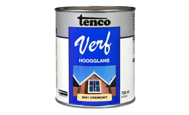 tencoverf dekkend hoogglans cremewit 0,75 l.