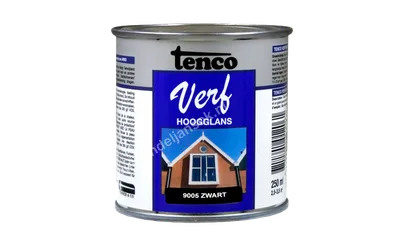 Tencoverf zwart dekkend hoogglans 0,25 liter