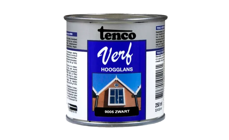 tencoverf dekkend hoogglans zwart 0,25 l.