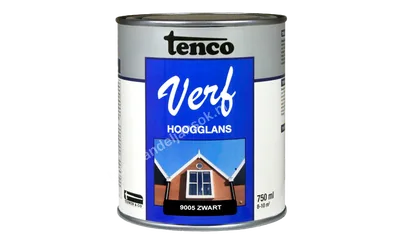 Tencoverf zwart dekkend hoogglans 0,75 liter