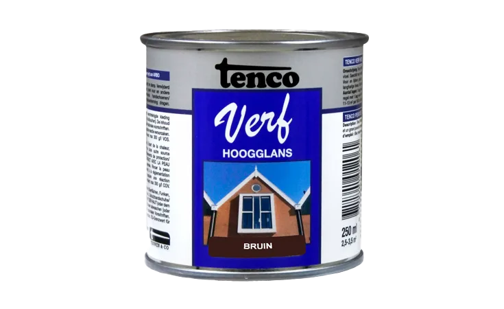 tencoverf dekkend hoogglans bruin 0,25 l.