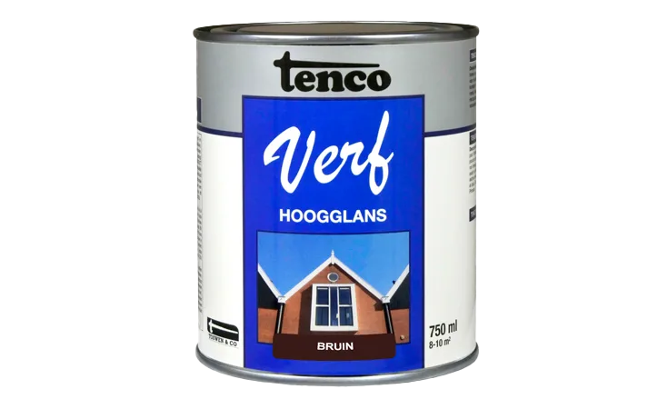 tencoverf dekkend hoogglans bruin 0,75 l.