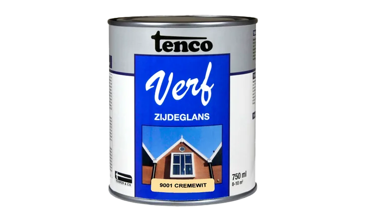 tencoverf dekkend zijdeglans cremewit 0,75 l.
