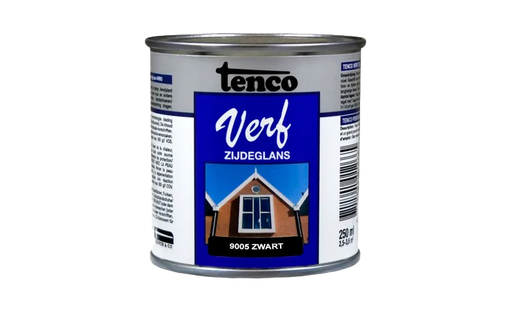 tencoverf dekkend zijdeglans zwart 0,25 l.