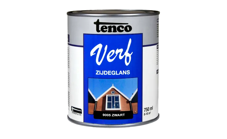 tencoverf dekkend zijdeglans zwart 0,75 l.