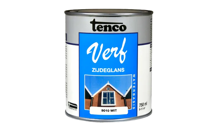 tencoverf waterbasis dekkend zijdeglans wit 0,75 l.