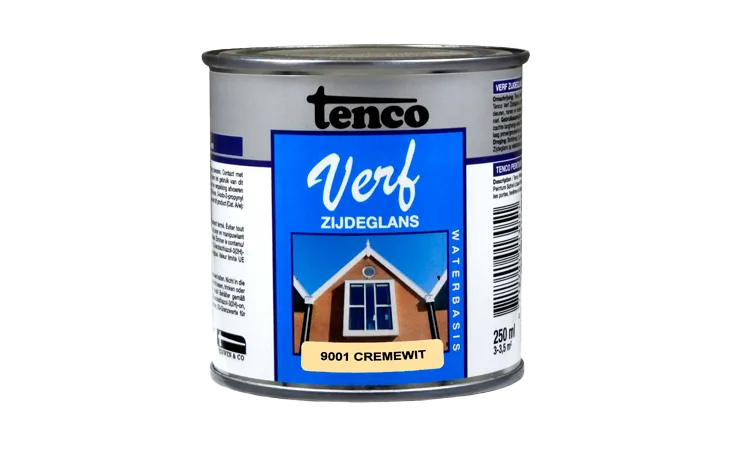 tencoverf waterbasis dekkend zijdeglans cremewit 0,25 l.