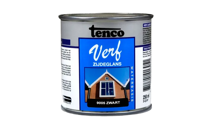 tencoverf waterbasis dekkend zijdeglans zwart 0,25 l.