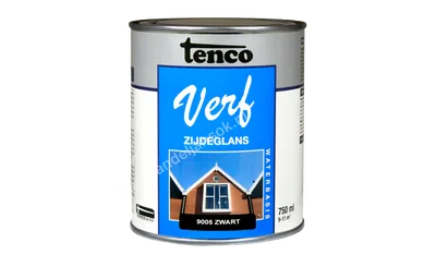 Tencoverf zwart dekkend zijdeglans 0,75 liter