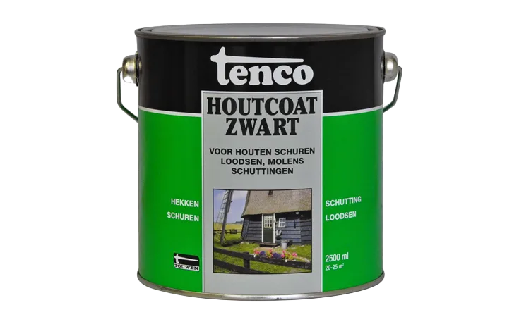 tenco houtcoat  dekkend zwart 2,5 l.