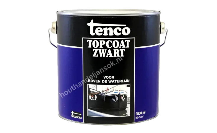 Topcoat zwart dekkend 2,5 liter