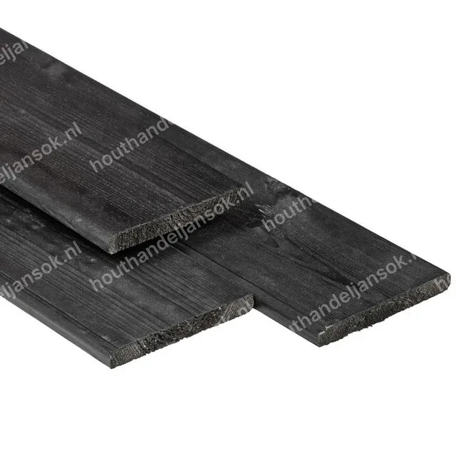 16x140mm Zwart Gespoten planede fence board (4.00 m)