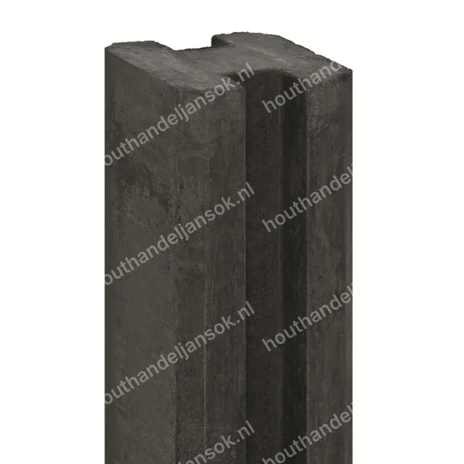 11,5x11,5x277cm Antraciet Gecoate Tussenpaal met Sleuf (2,77m)