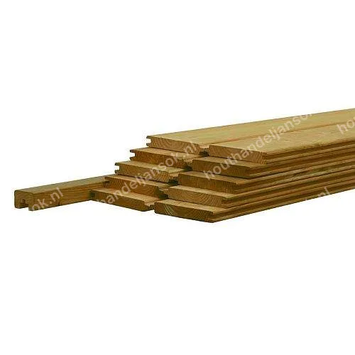 187x224cm Geïmpregneerde blokhutprofiel schermset, incl. afdekkap (2,24m)