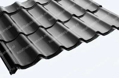Zwart | 1,10x1,55 meter Dakpanprofielplaat Wrinkle