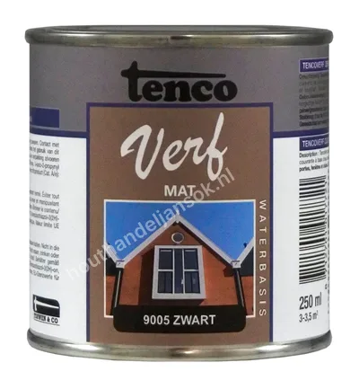 Tencoverf zwart mat 0,25 liter