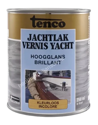 Jachtlak blank transparant hoogglans 0,25 liter