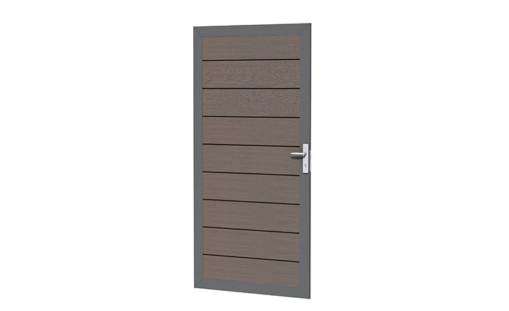 Composiet deur in aluminium frame 90 x 183 cm, bruin. Composiet en aluminium Deuren  bij Houthandel Jan Sok