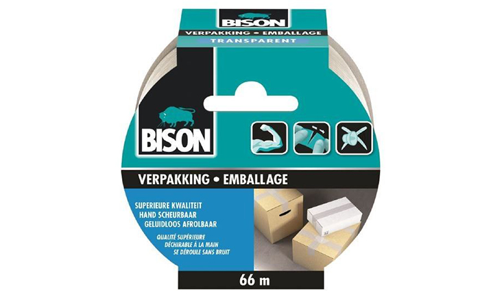 Rol 66M Verpakkingstapel Bison Kit / Lijm / Reparatiemiddelen Tape  bij Houthandel Jan Sok