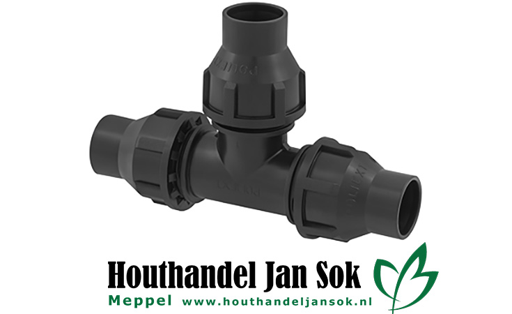 Druppelslangkoppeling Locktype T-stuk knel - 16 mm Tuin Bewatering  bij Houthandel Jan Sok