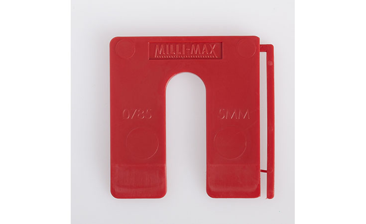 Millimax uitvulplaatje 5mm 80 stuks rood Bouw Uitvulplaatjes en wiggen  bij Houthandel Jan Sok