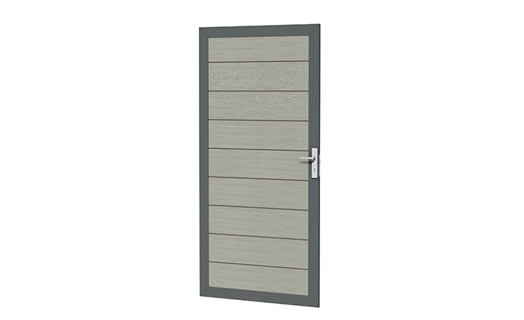 Composiet deur in aluminium frame 90 x 183 cm, grijs. Composiet en aluminium Deuren  bij Houthandel Jan Sok