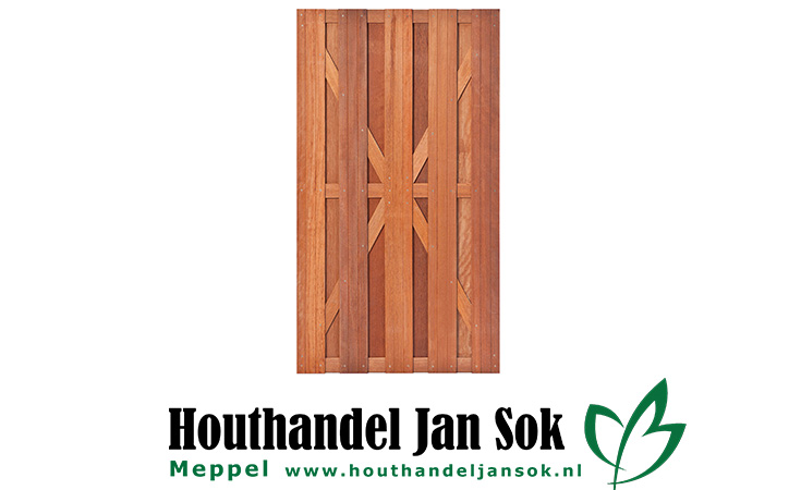 Hardhouten tuindeur Kampen H180xB100cm plank: 1.4x14.0cm / 9 stuks Schuttingen / Hekken Deuren  bij Houthandel Jan Sok