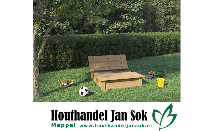 *Zandbak vierkant L100xB100cm met deksel dikte: 1,6cm Speeltoestellen Zandbakken  bij Houthandel Jan Sok