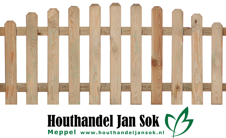 Tuinhek geimpregneerd toog lamel afmeting: 1.6x9.0cm / 11 lamellen Schuttingen / Hekken Hekken  bij Houthandel Jan Sok