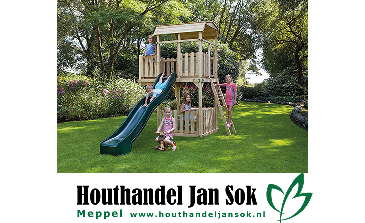 Speeltoren Armin met picknickset en lichte trap Speeltoestellen Toestellen  bij Houthandel Jan Sok