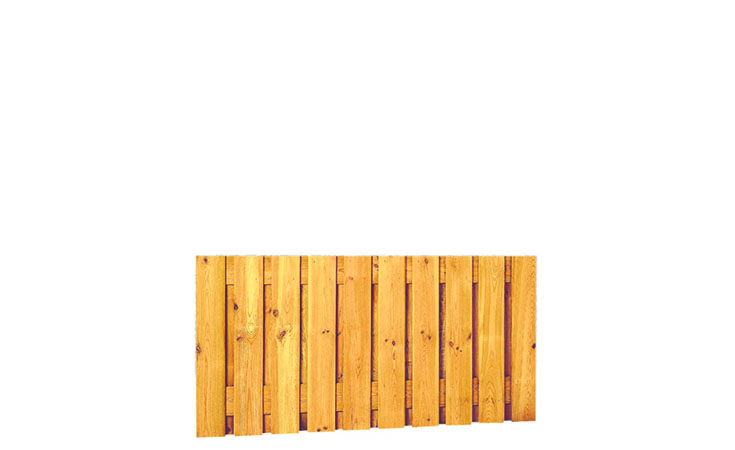 Grenen geschaafd plankenscherm 21-planks 17 mm, 180 x 89 cm, verticaal recht, groen geimpregneerd. Schuttingen / Hekken Schutting schermen  bij Houthandel Jan Sok