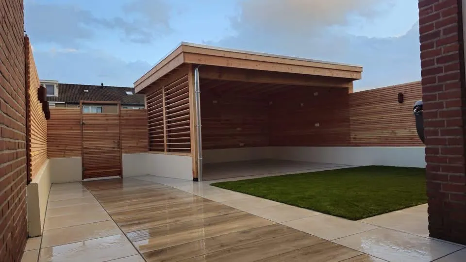 Douglas schutting, tuinkamer en erfafscheiding