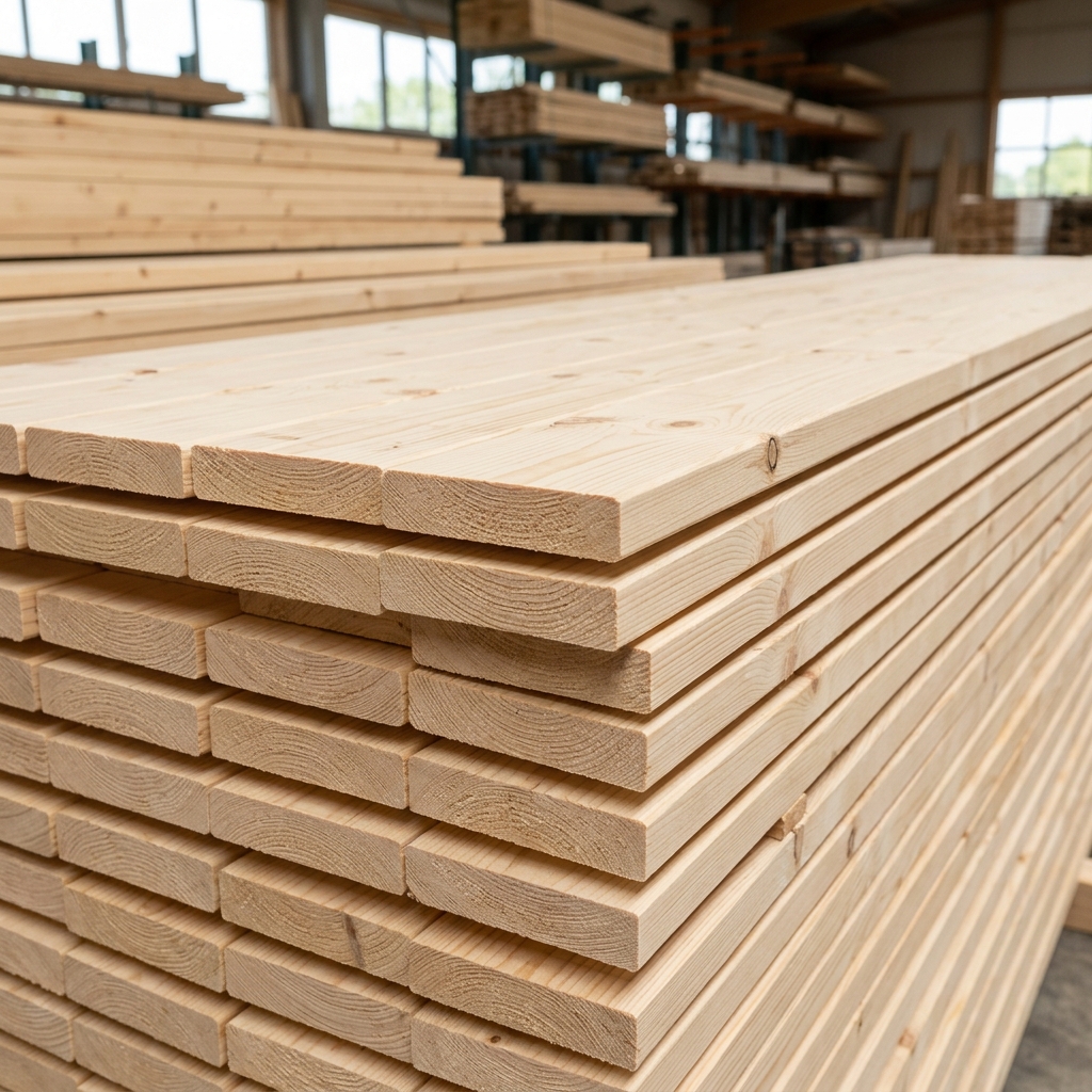 Vuren bouwhout — balken, planken en latten
