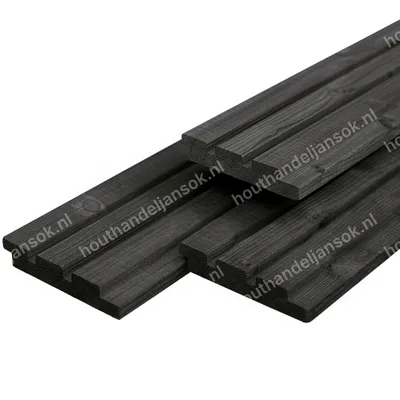 19x130mm Zwart Gespoten Triple profiel (2,40m)