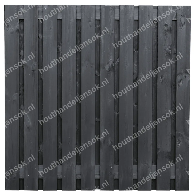 21-planks Zwart Gespoten Tuinscherm (180x180cm) (1,80m)