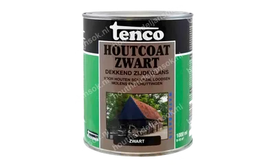 Houtcoat zwart dekkend zijdeglans 1,0 liter