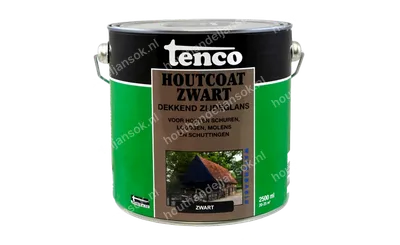 Houtcoat zwart dekkend zijdeglans 2,5 liter