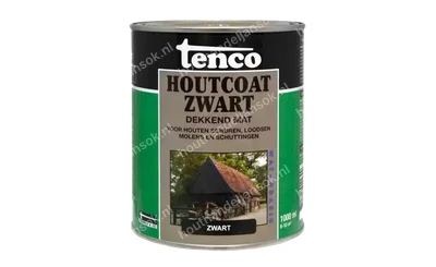 Houtcoat zwart dekkend mat 1,0 liter