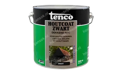Houtcoat zwart dekkend mat 2,5 liter