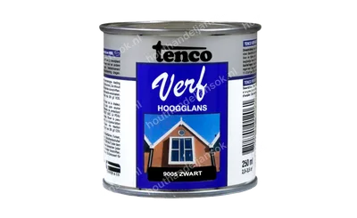 Tencoverf zwart dekkend hoogglans 0,25 liter