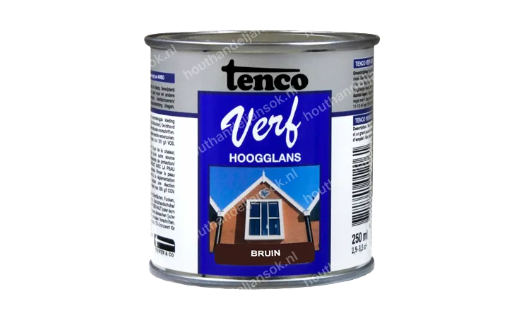 Tencoverf bruin dekkend hoogglans 0,25 liter